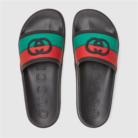 green black and red gucci slides|Gucci inspired men's slides.